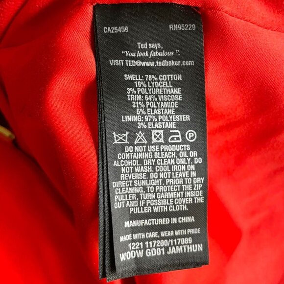 Ted Baker Red Zip-Front Dress - Picture 7 of 9